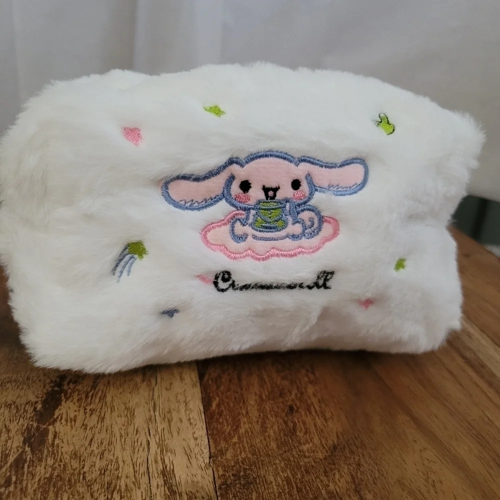 Sanrio Cinnamoroll Plush White Embroidered Makeup Bag